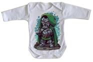 body nenê criança roupa bebê manga longa Dr Destino body nenê criança roupa bebê manga longa Dr Destino