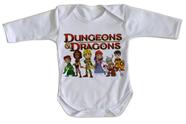 body nenê criança roupa bebê manga longa Dungeons e Dragons caverna do dragão