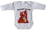 body nenê criança roupa bebê manga longa Flash Too Fast to live