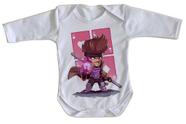 body nenê criança roupa bebê manga longa Gambit xmen
