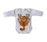body nenê criança roupa bebê manga longa Garfield arranhando