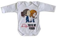 body nenê criança roupa bebê manga longa Grey's Anatomy Meredith Cristina
