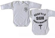 body nenê criança roupa bebê manga longa Grey's Anatomy Seattle Grace