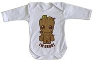 body nenê criança roupa bebê manga longa Groot Bebê