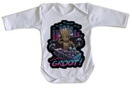 body nenê criança roupa bebê manga longa Groot DJ