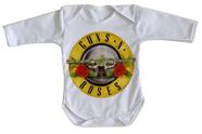 body nenê criança roupa bebê manga longa Guns in Roses