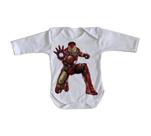 body nenê criança roupa bebê manga longa Homem de Ferro ataque