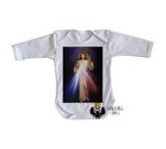 body nenê criança roupa bebê manga longa Jesus Cristo Sagrado coração