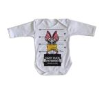 body nenê criança roupa bebê manga longa Margarida prisão