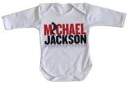 body nenê criança roupa bebê manga longa Michael Jackson rei pop