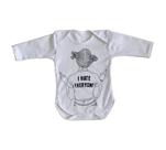 body nenê criança roupa bebê manga longa Odeio todos