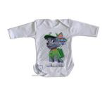 body nenê criança roupa bebê manga longa Patrulha Canina Rocky