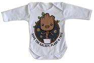 body nenê criança roupa bebê manga longa Plante Groot Árvore
