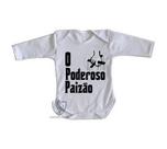 body nenê criança roupa bebê manga longa Poderoso Chefão Paizão body nenê criança roupa bebê manga longa Poderoso Chefão Paizão