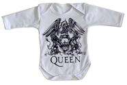body nenê criança roupa bebê manga longa Queen Black