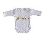 body nenê criança roupa bebê manga longa Rei Leão dourado