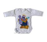 body nenê criança roupa bebê manga longa Thanos dedos