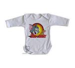 body nenê criança roupa bebê manga longa Tom & Jerry amarelo