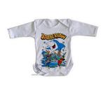 body nenê criança roupa bebê manga longa Tutubarão JabberJaw