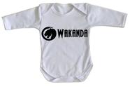 body nenê criança roupa bebê manga longa Wakanda Black Panther