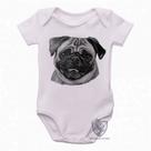 body nenê criança roupa bebê Pug descolorido