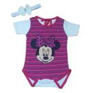 Body Para Bebê Com Estampa da Minnie Bory Violeta Mesversário REF S205F