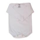 Body para Bebê Manga Longa Suedine Básico Branco liso 100 algodão P ao G ideal para Customisar DVK BABY