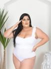 Body Plus Size Regata Alça de Babado e Decote Coração