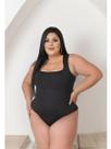 Body Plus Size Regata Decote Quadrado com Fecho Body Plus Size Regata Decote Quadrado com Fecho