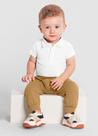 Body Polo Bebê de Malha Branco Brandili Baby