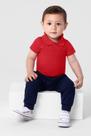 Body polo bebê menino em meia malha Brandili-Vermelho Body polo bebê menino em meia malha Brandili-Vermelho