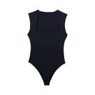 Body Preto Feminino Sem Mangas - Maiô Verão com Decote Quadrado