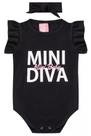 Body Recém Nascido Mini Diva com faixa de cabelo