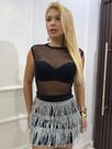 Body regata tule transparente liso Body regata tule transparente liso