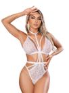 Body Renda Silly Rendado Strappy Branco + Chocker