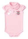 Body Rosa Gola Polo Macacão Infantil Corinthians Para Bebê Time de Futebol Oficial Body Rosa Gola Polo Macacão Infantil Corinthians Para Bebê Time de Futebol Oficial