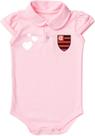 Body Rosa Gola Polo Macacão Infantil Flamengo Para Bebê Time de Futebol Oficial