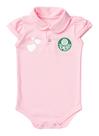 Body Rosa Gola Polo Macacão Infantil Palmeiras Para Bebê Time de Futebol Oficial Body Rosa Gola Polo Macacão Infantil Palmeiras Para Bebê Time de Futebol Oficial