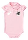 Body Santos Bebe Recem Nascido Branco Ou Rosa Oficial - Rosa - P (0-3 meses)