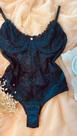 Body sem bojo confeccionada em renda feminino cor preta tamanho G
