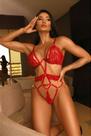Body Sensual em Renda Vermelha Sem Bojo com Aro Inteiro GG