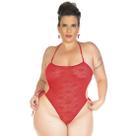 Body Sensual Plus Size Renda Vermelho