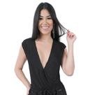 Body Transpassado Brilho Luxo Blusa Feminina P ao Plus Size
