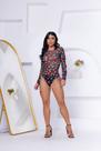 Body Tule Cereja/Cherry Manga Longa Moda Feminina Body Tule Cereja/Cherry Manga Longa Moda Feminina