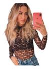 Body Tule Onça Animal Print Blogueira Papilloo