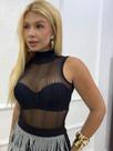 Body tule transparente riscado giz