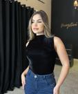 Body Veludo Gola - Preto