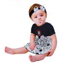 Body Vestido Corinthians Bolinhas Com e Tiara Oficial