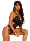 Body Victoria Renda E Tule Preto Beleza Sofisticada Elegante