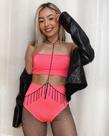 bodychain borychain com franja preto colar corporal da moda